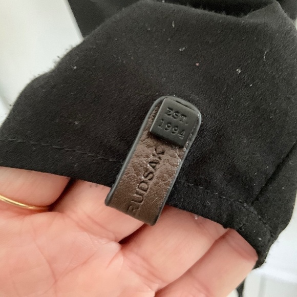 RUDSAK Leather Fringe Micro Dress Moto Biker Black Statement Sz M - Picture 13 of 16